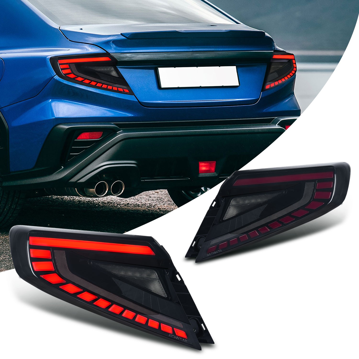 Pair Animation Taillights For Subaru WRX 2022-2025,LED Sequential Lamp,Plug&Play