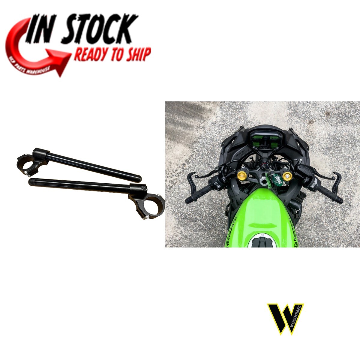 WOODCRAFT RACING CLIPON KIT ASSEMBLY 45MM W/BARS  KAWASAKI 23-25 ZX-4RR 12-1137