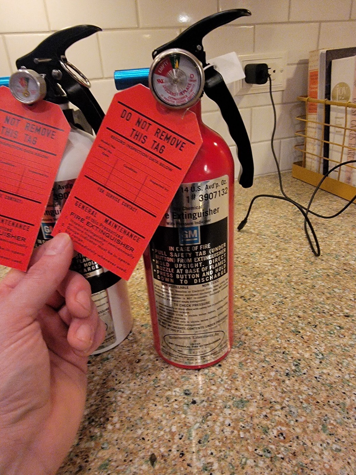GM Fire Extinguisher 66-72 Vintage Tag GM Fire Extinguisher 66-72 Vintage Tag