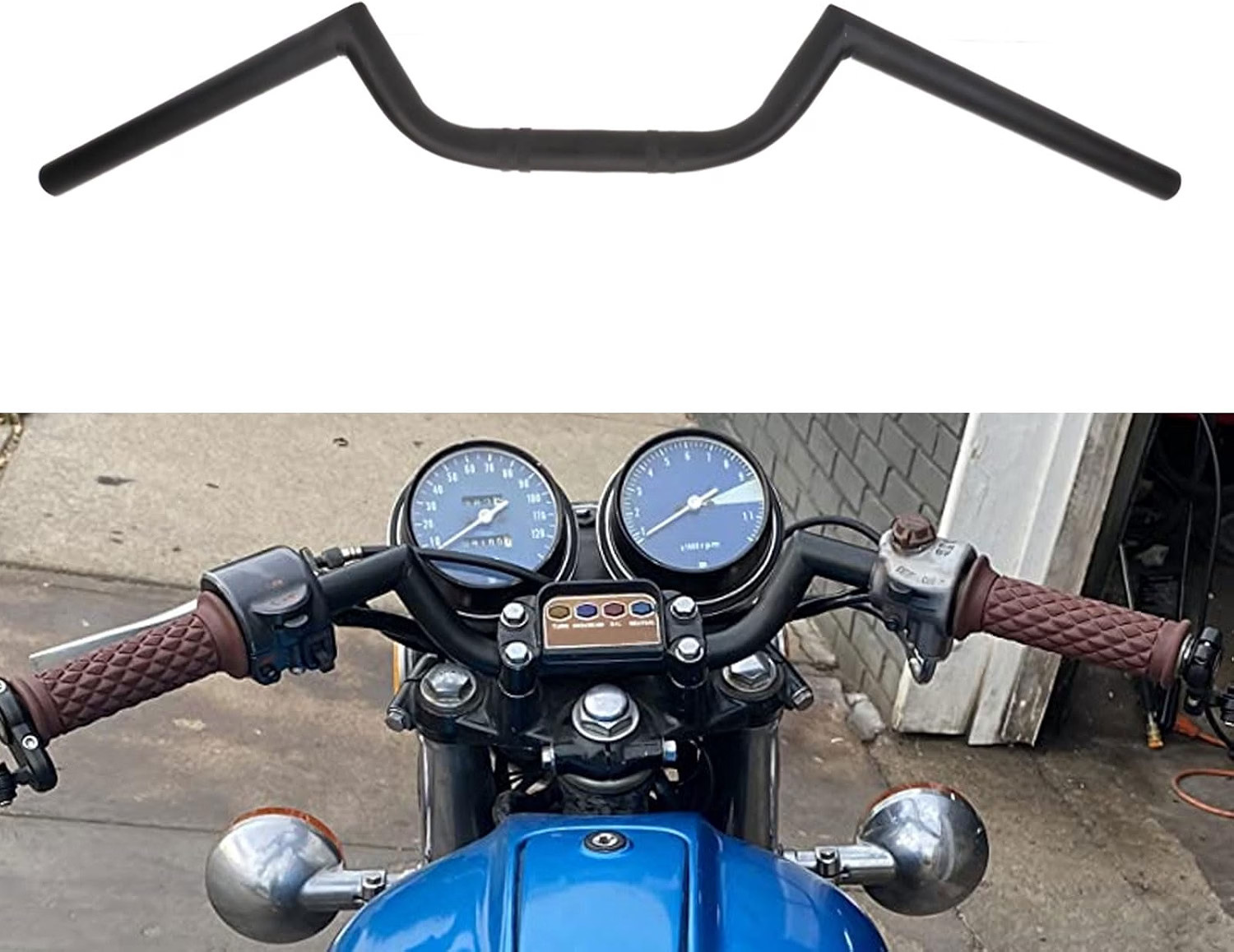 Motorcycle 7/8 Inch Handlebar Cafe Racer Ace Clubman Style Bar Retro Black Motorcycle 7/8 Inch Handlebar Cafe Racer Ace Clubman Style Bar Retro Black