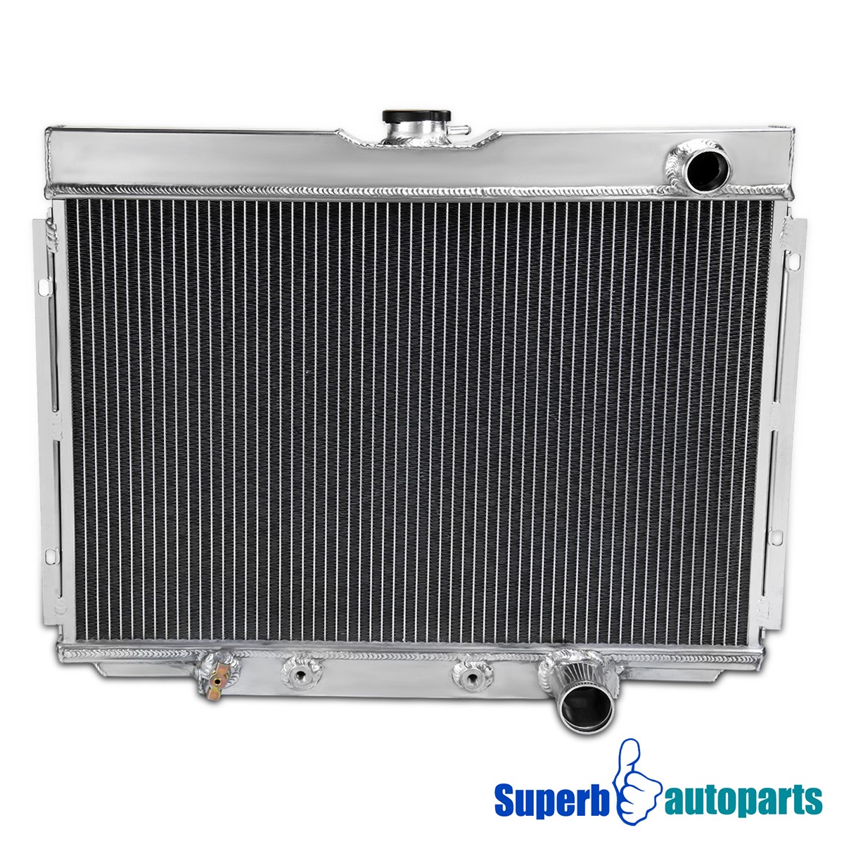 Fits 1967-1970 Ford Mustang Aluminum Cooling Radiator V8 3-Row Core MT 24'' Fits 1967-1970 Ford Mustang Aluminum Cooling Radiator V8 3-Row Core MT 24''