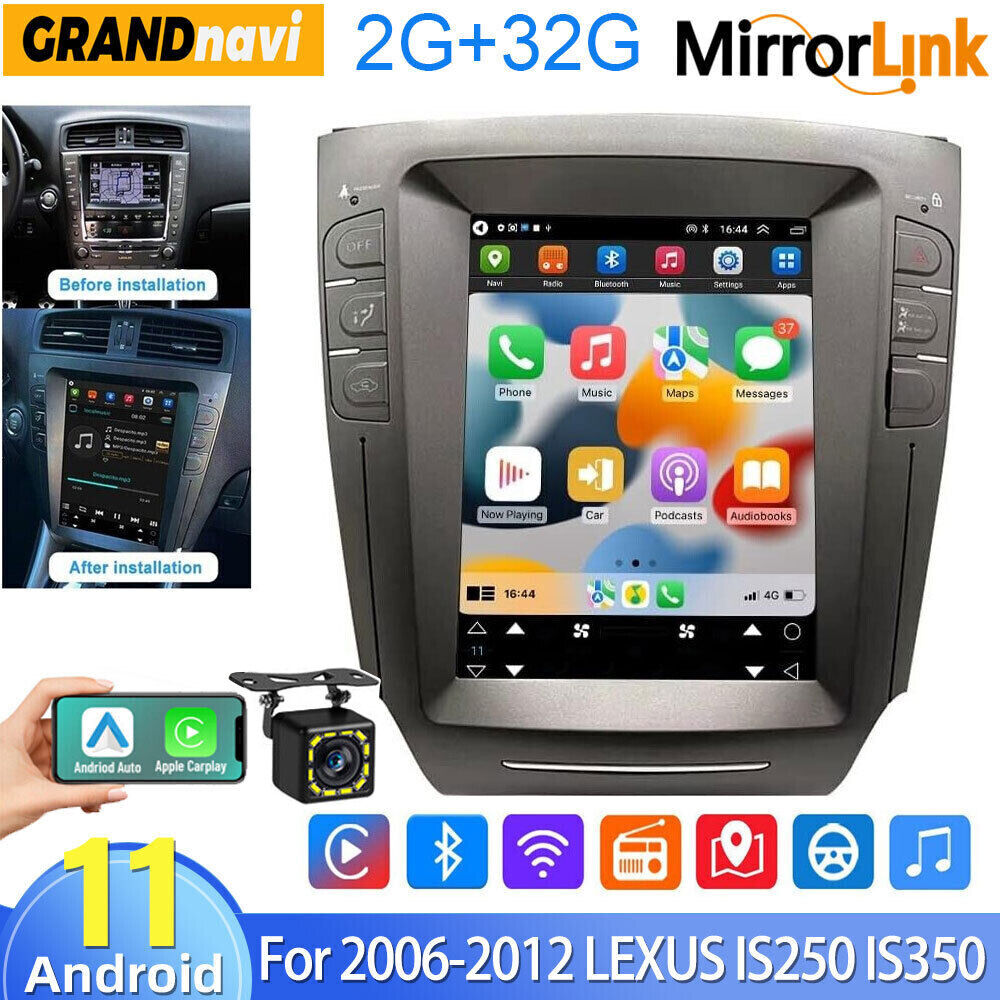 For 2006-2012 LEXUS IS250 IS350 Android Car Radio Carplay Stereo GPS Tesla Style