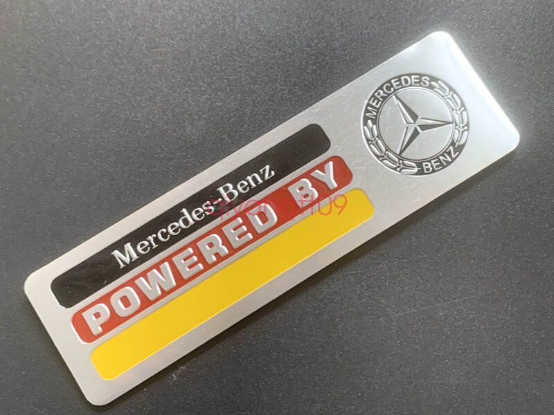 Car 3D Mercedes-Benz Powered by Fender Door Metal Emblem Badge Sticker