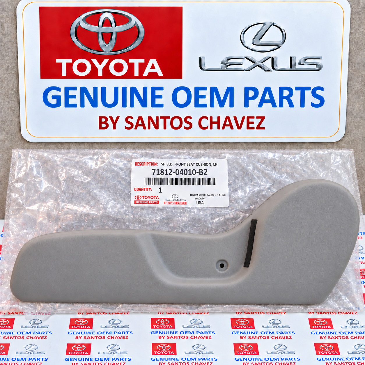 00 - 04 Tacoma Front Seat Cushion Shield Left (Driver side)Gray GENUINE OEM PART
