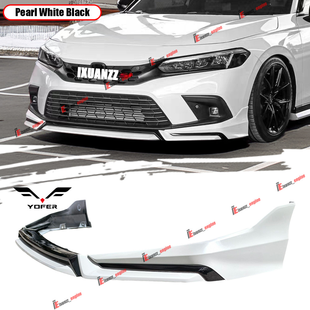 For 22-24 11th Honda Civic Yofer Platinum Pearl White Front Bumper Lip Splitter