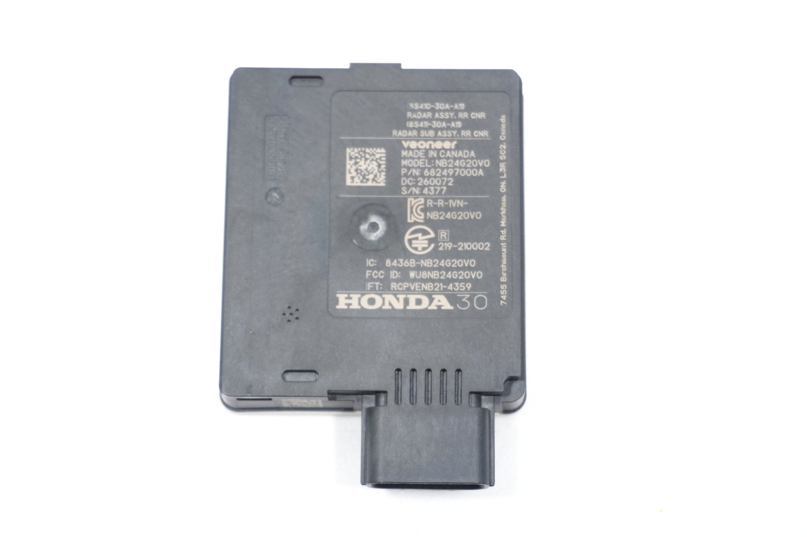 24-25 HONDA ACCORD 8S410-30A-A11 BLIND SPOT RADAR SENSOR MODULE 24-25 HONDA ACCORD 8S410-30A-A11 BLIND SPOT RADAR SENSOR MODULE