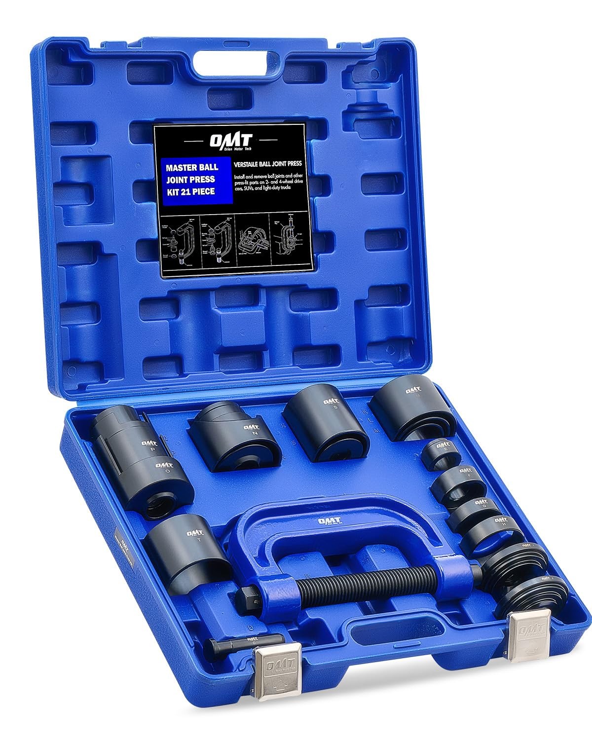 OMT 21pc Ball Joint Press Kit, 21-Piece, Blue C-frame Case