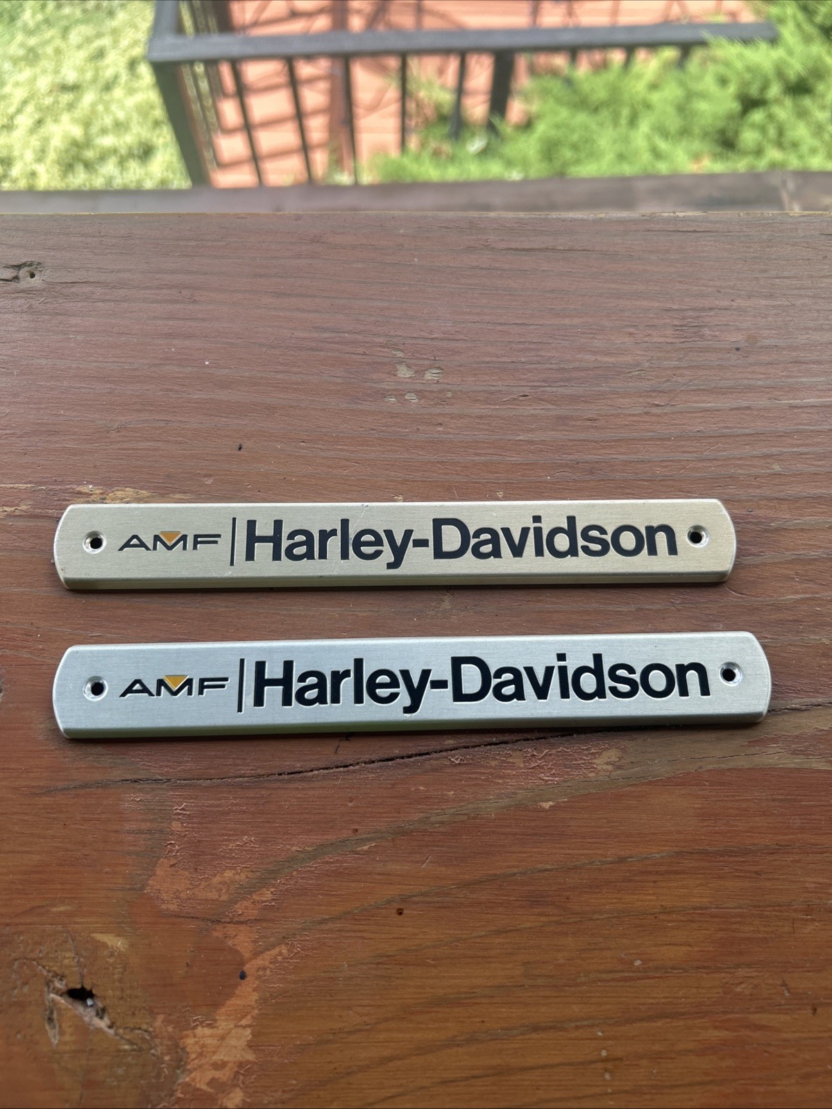 1970s AMF Harley Davidson Shovel head Tank Emblems Pair Original 1970s AMF Harley Davidson Shovel head Tank Emblems Pair Original