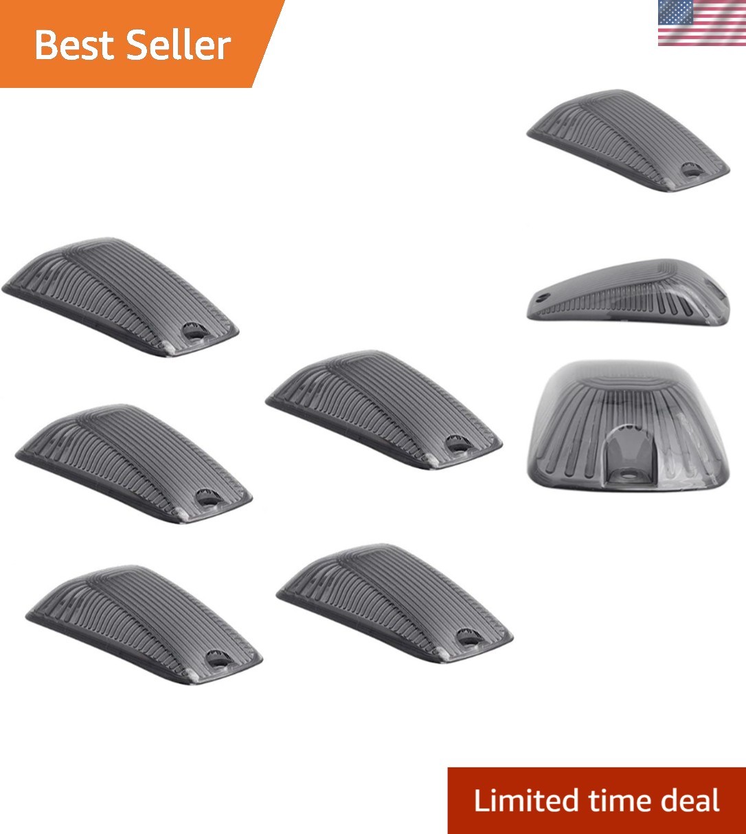5PCS Smoked Roof Cab Marker Lights for 1988-2002 Chevy/GMC Trucks