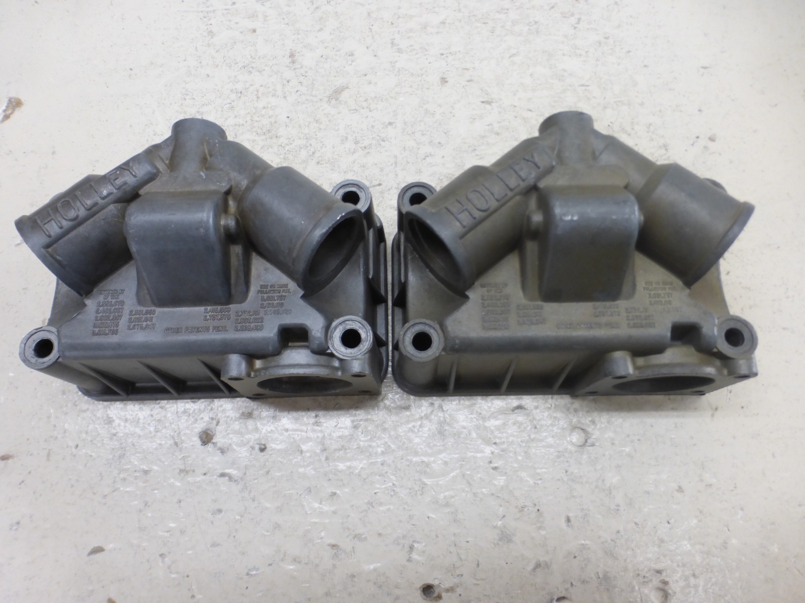 Pair of Primary Secondary Holley Spread Bore Dual Feed Float Bowls 6212 800 CFM Pair of Primary Secondary Holley Spread Bore Dual Feed Float Bowls 6212 800 CFM