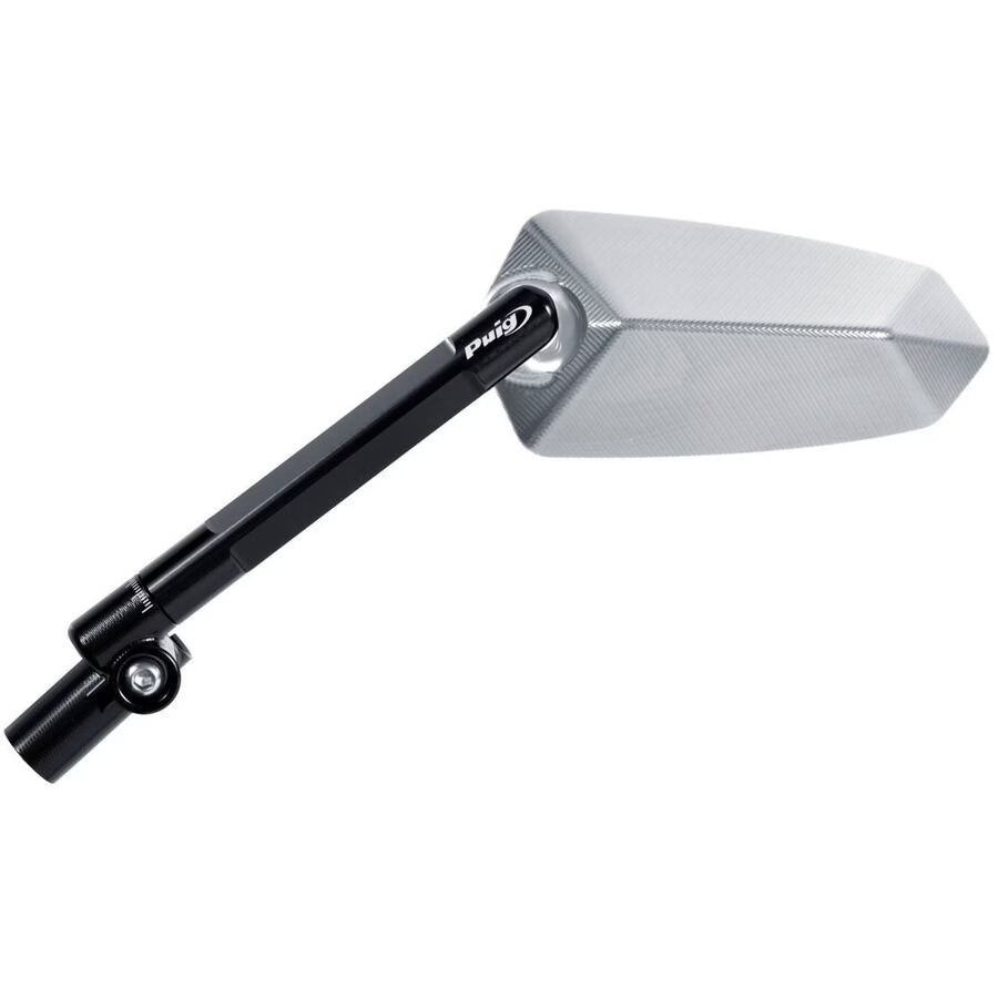Puig F1.1 Mirror - Black/Aluminum, Left/M10x1.25 With M8 Adapters 018ND