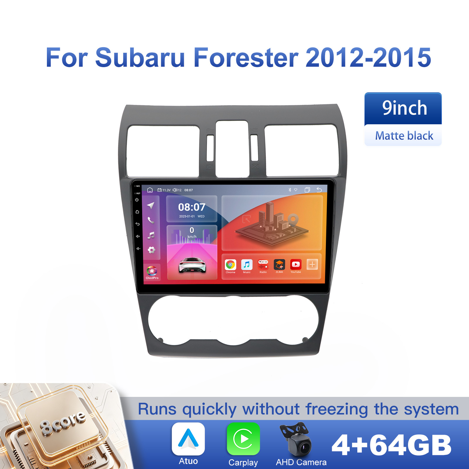 For 2012-2015 Subaru Forester Head Unit 4+64G BT Android 13 GPS Car Radio Stereo