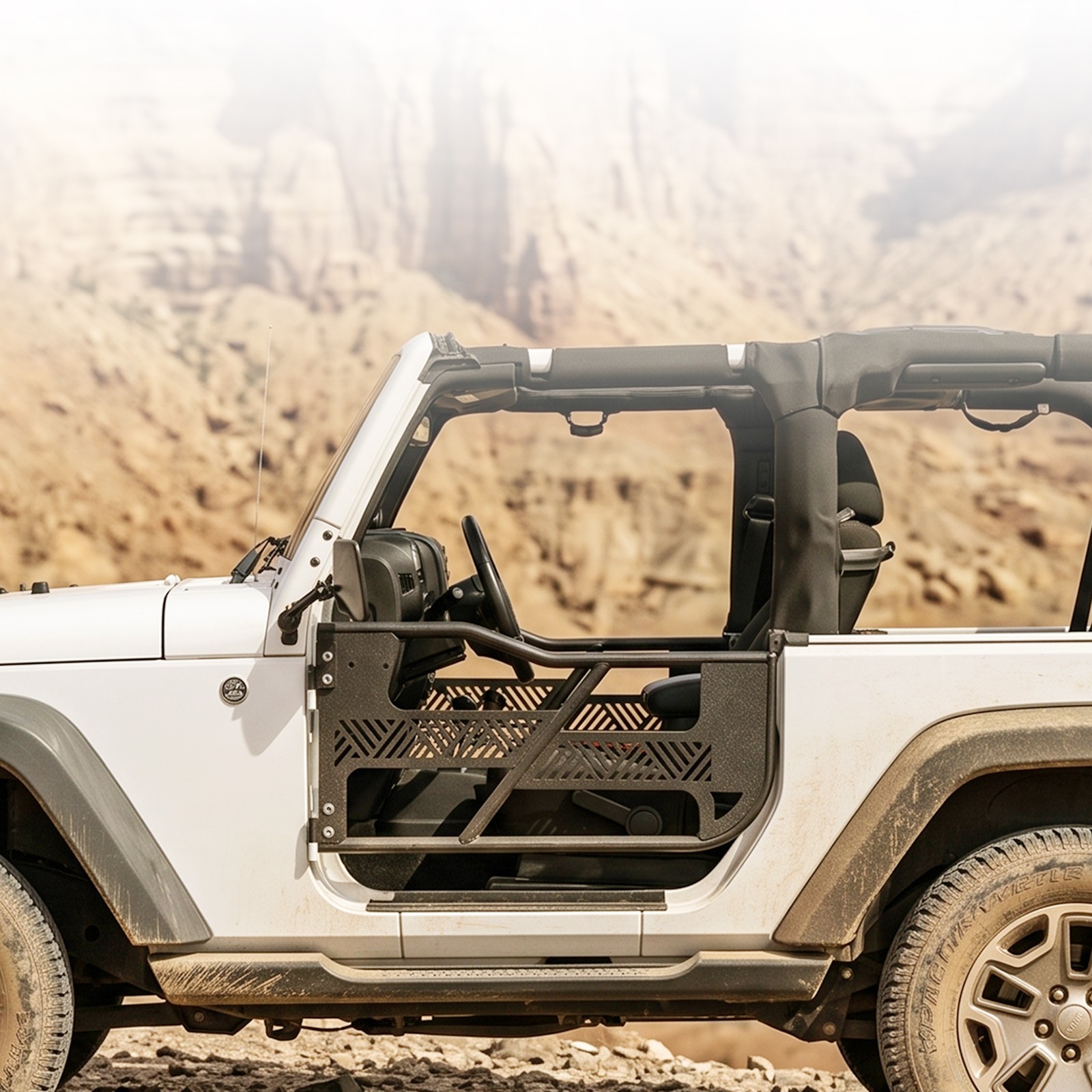 Steel Tubular Doors Front Left Right Pair For 2007-2018 Jeep Wrangler JK 2-Door