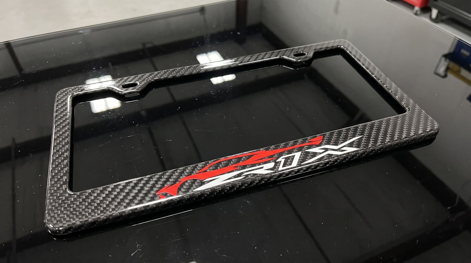 C8 ZR1X Corvette License Plate Frame 100% Real Carbon Fiber C8 ZR1X Corvette License Plate Frame 100% Real Carbon Fiber