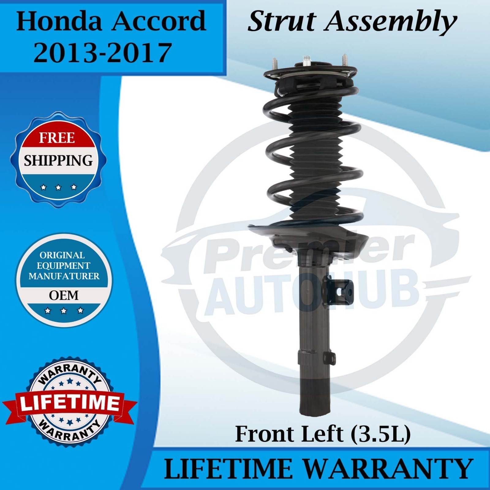 KYB OEM Front Left Strut Assembly 2013-2017 Honda Accord 3.5L Lifetime Warranty