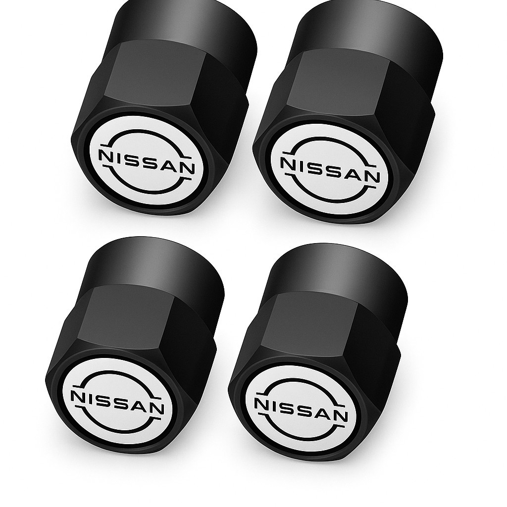 Compatible with Nissan 4Pcs Tire Valve Stem Caps Black Anodized Aluminum Set Compatible with Nissan 4Pcs Tire Valve Stem Caps Black Anodized Aluminum Set