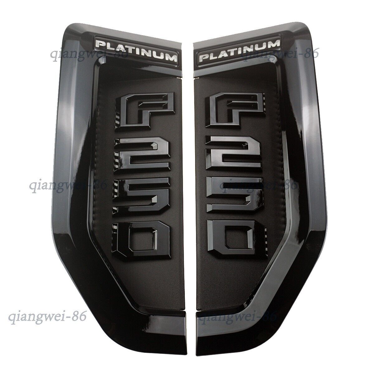 For 2017-2022 F250 PLATINUM Emblems DRIVER &PASSANGER Side Badge Black