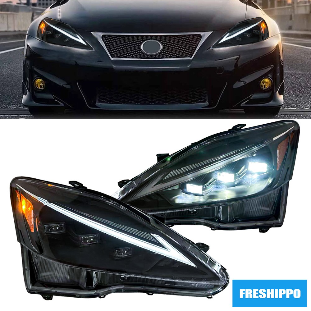 For 2006-2010 Lexus IS250 IS350 Triple LED Projector Headlights w/ Sequential For 2006-2010 Lexus IS250 IS350 Triple LED Projector Headlights w/ Sequential